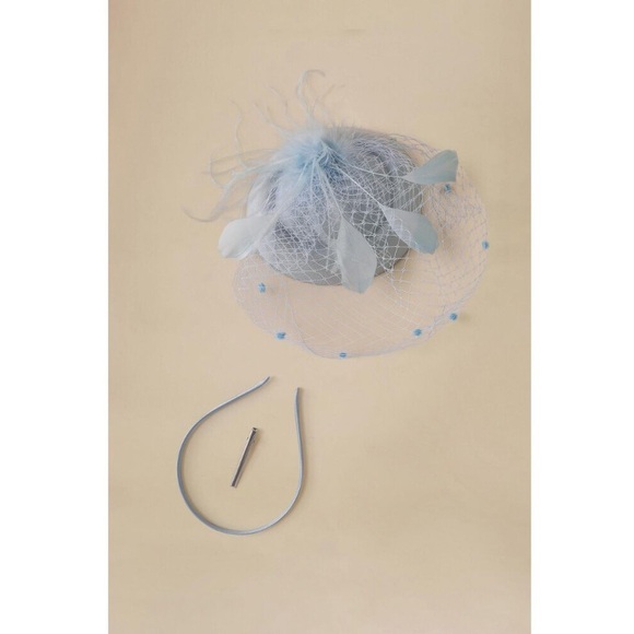Fascinator Hat Veil Feather Fascinators Hair Clip Tea Party Pillbox Derby new main image 6
